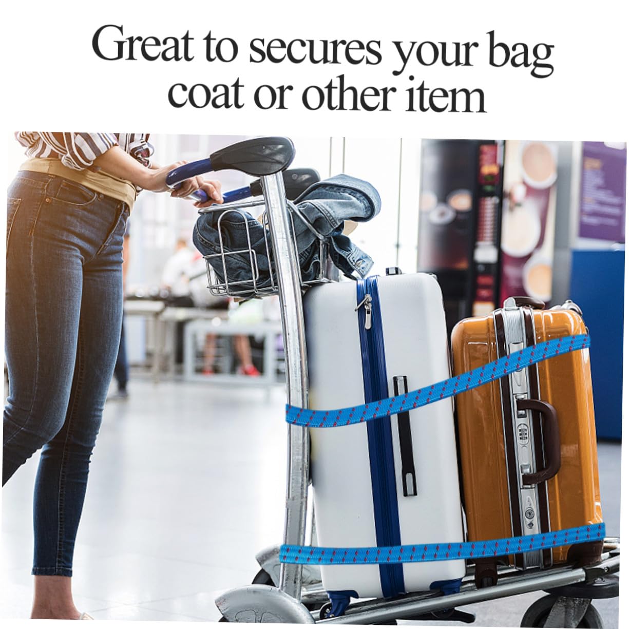 Sangle de Bagage Élastique en Nylon 10 Pièces, Ajustable