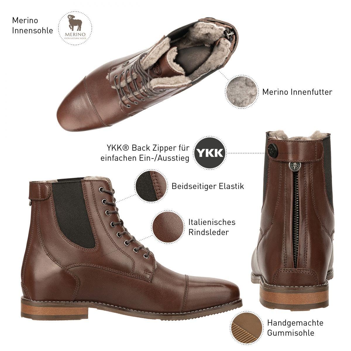 SUEDWIND FOOTWEAR Stiefeletten Florentina BZ Lace Merino Schwarz & Braun