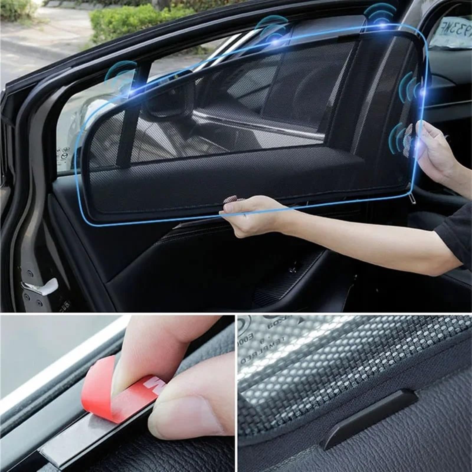 Parasole finestrini laterali auto Per Per Transporter T5 T6 Per Multivan Auto Tenda Da Sole Maglia Finestrini Laterali Parasole Visiera Parasole Protezione Solare Isolamento Parasole Auto(Rear 1pcs,T5
