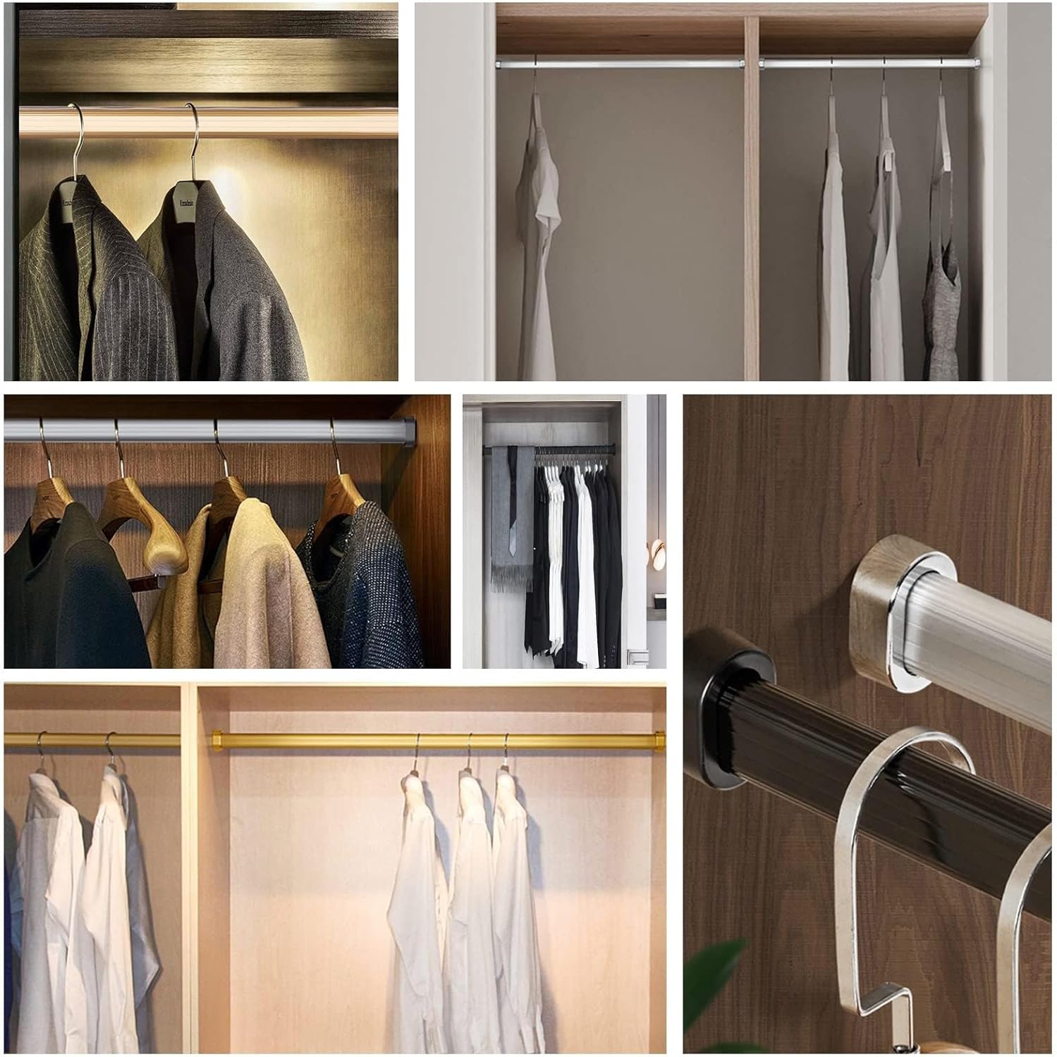 Closet Rod, 7.9 to 63 Inch Oval Closet Rods, for Hanging Clothes Heavy Duty Closet Hanging Rod, Metal Closet Poles for Wardrobes, Bathroom, Shoe Cabinet, Organizer Rack (Color : Black, Size : 13.8in