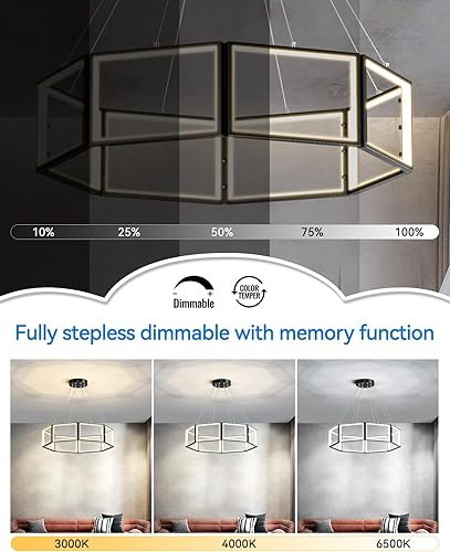 Miniatura 2 de Candelabros LED modernos, 8 luces regulables con control remoto, 3CCT 3000K-6500K LED lámpara colgante para comedor, sobre mesa, cocina, sala de