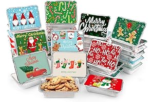 AKEROCK 50-Piece Christmas Cookie Tins with Lid