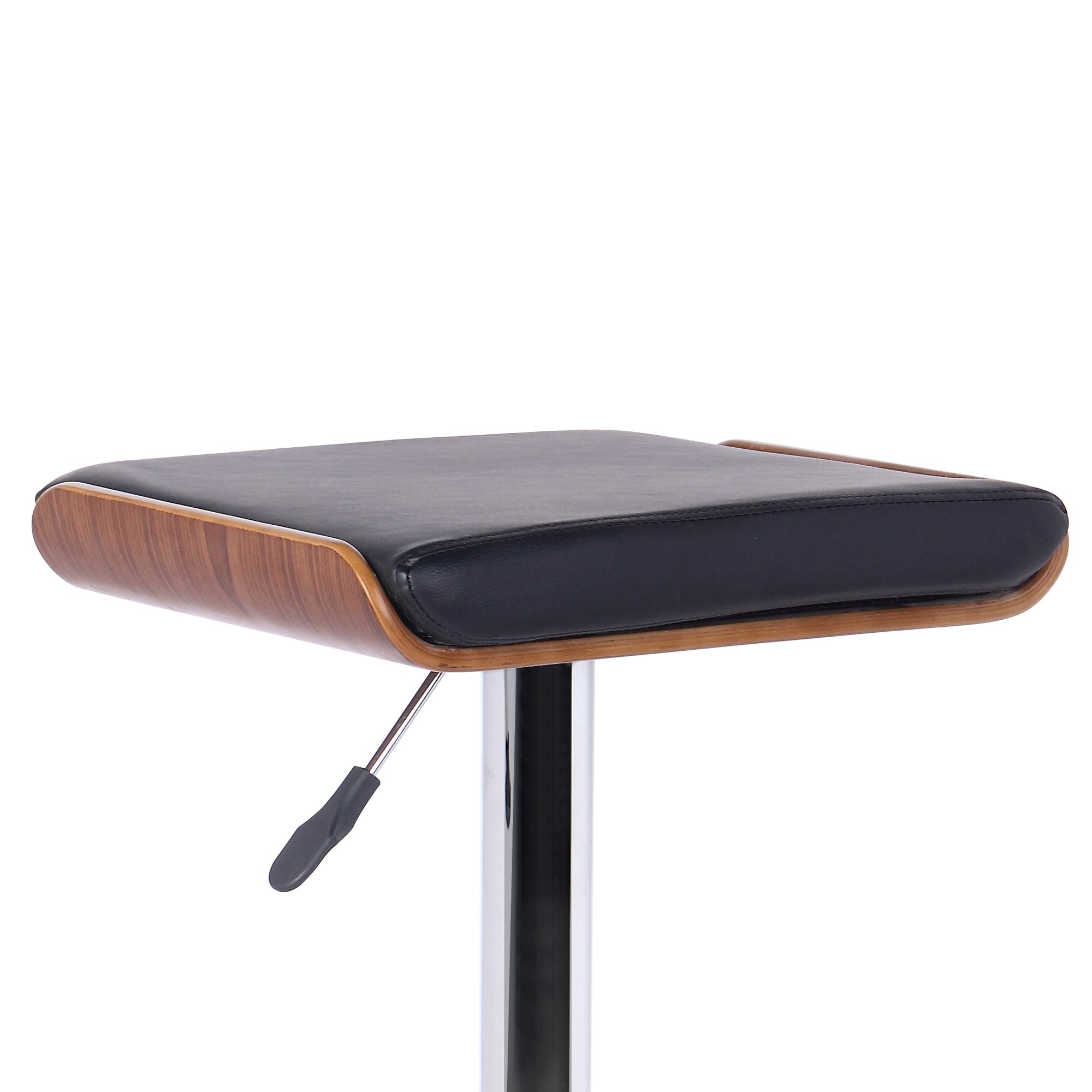 Taburete Zahara Piel Sintética Marrón Y Acero Con Acabado Negro Altura 76 Cm Cc0912u10 Cc0912u10