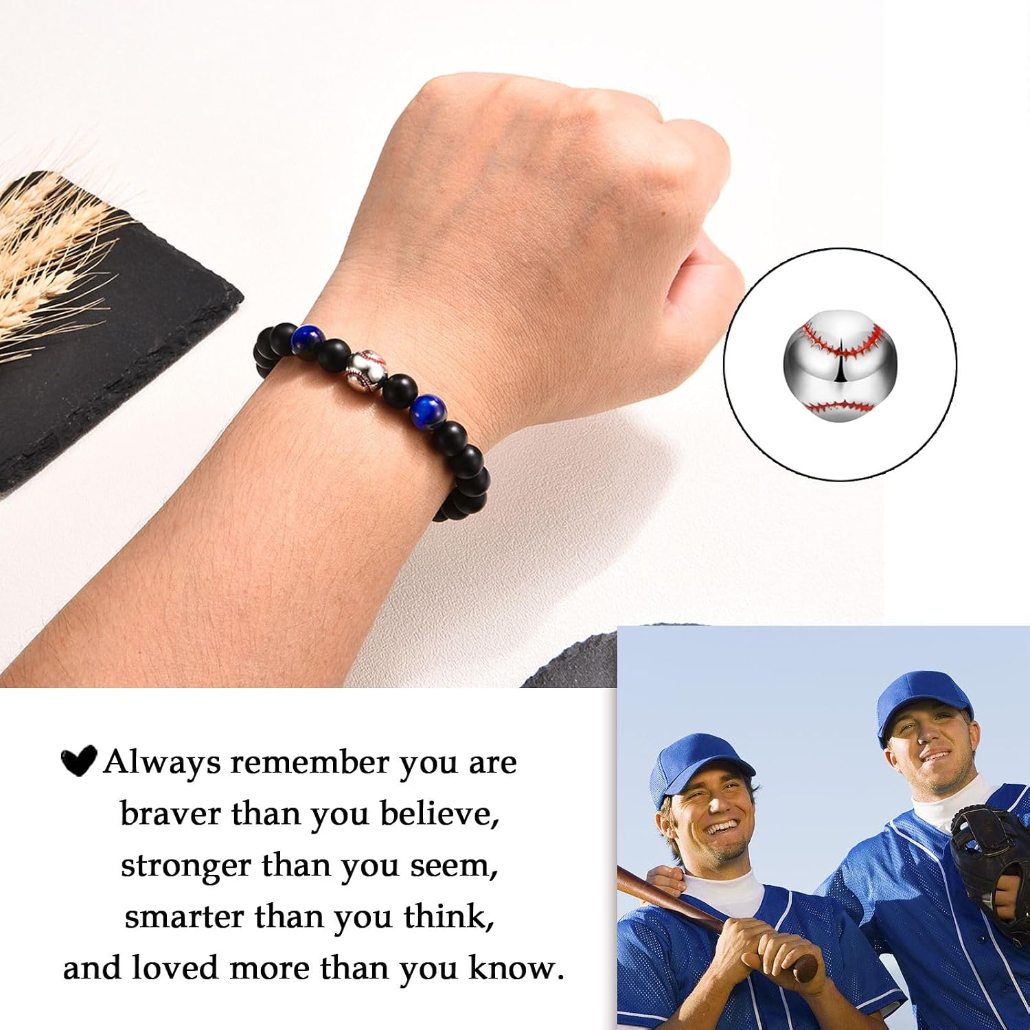 Leyung Bracelet Gifts for Teenage Boys, Football Baseball Basketball Soccer Bracelet Gifts for Teen Boys Player Son Grandson Team Friends, Christmas Birthday Gifts for Boys with Message Card