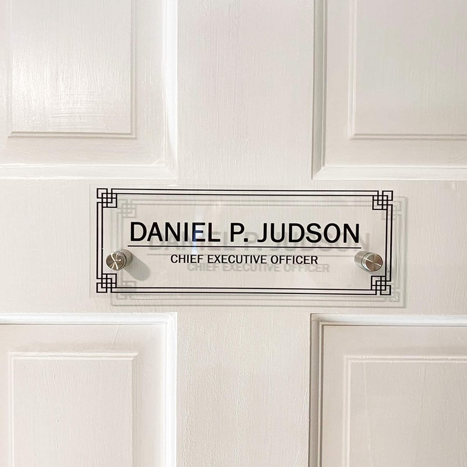 Personalized Desk nameplate Desk Decor door Holder Office Supply Acrylic Sign Coworker Gift Teacher Secretary - Men Gift Sign Holder (8"x3")