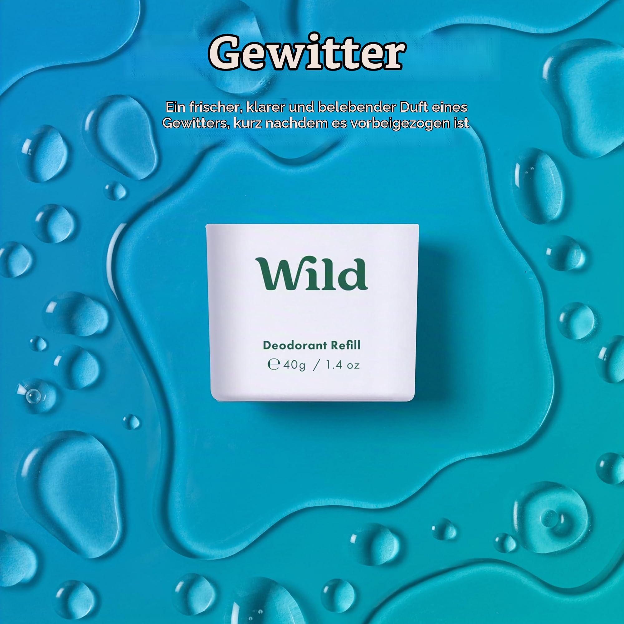 Wild – Nachfüllbares natürliches Deodorant Starterset für Männer – Aluminiumfrei – Schwarzes Case mit den Duftnoten Fresh Cotton & Sea Salt, Ocean Mist & Thunderstorm – Vegan (Packung mit 2)