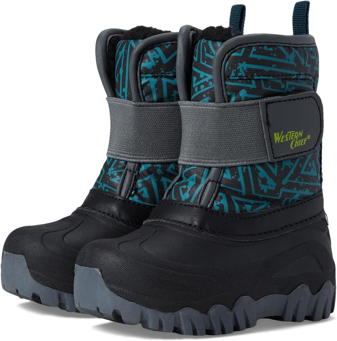 Western Chief Kids Baker Snow Boot for Toddlers, Little, and Big Kids - Faux Fur Lining and Pull Tabs, Super Cute Boots Teal 9 Toddler M