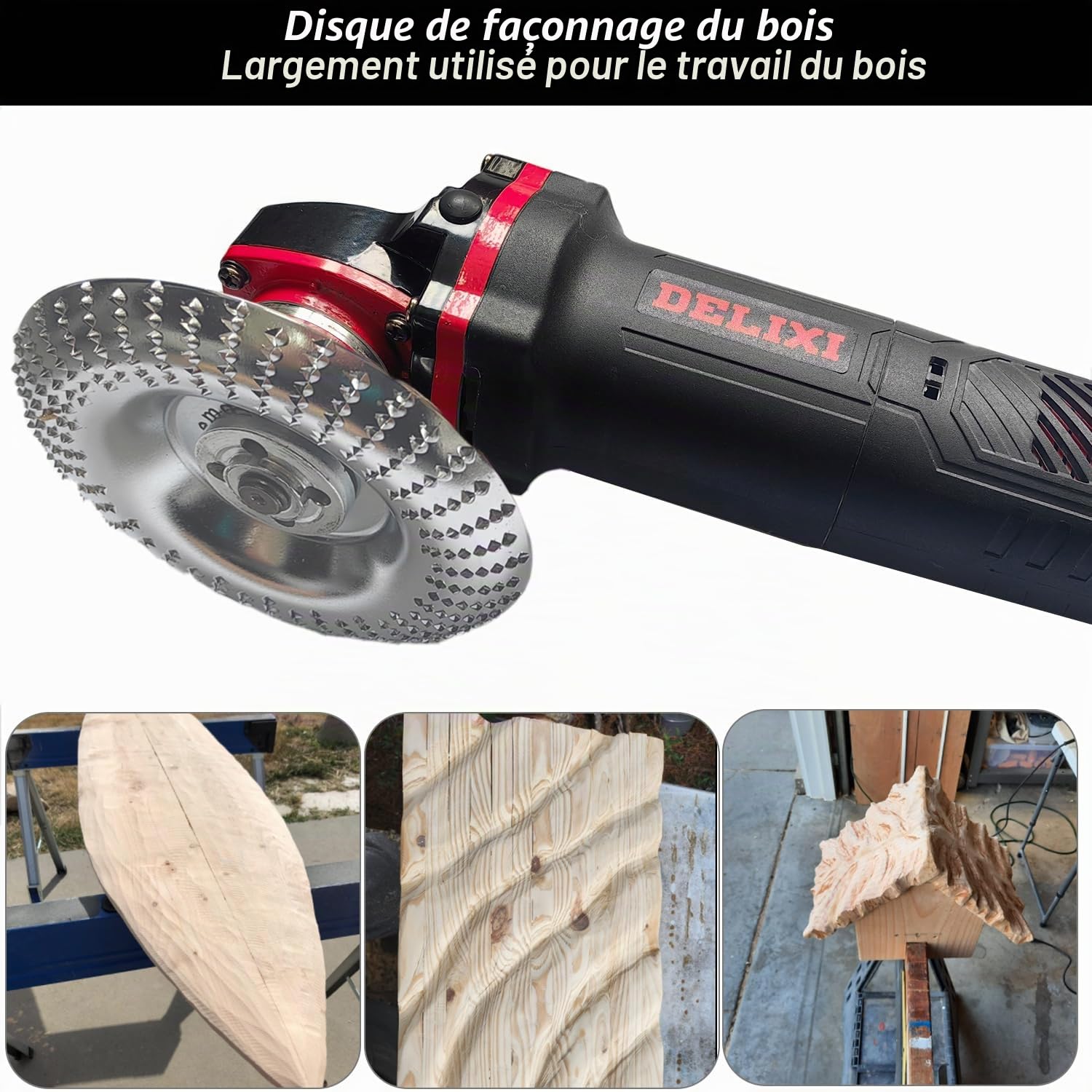 Disque Bois Meuleuse pour le Meulage 125x22mm, 3 Pièces Disques de Meulage pour Façonner Meuler et couper Roues pour Meuleuse d'angle Disque à sculpter le bois