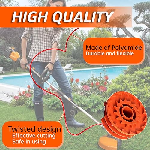 Miniatura 6 de WA0007 - Línea de recortadora de cuerda compatible con Worx WG115 WG116 WG117 WG118 WG119 WG124 recortadora de cuerda, piezas de repuesto de línea