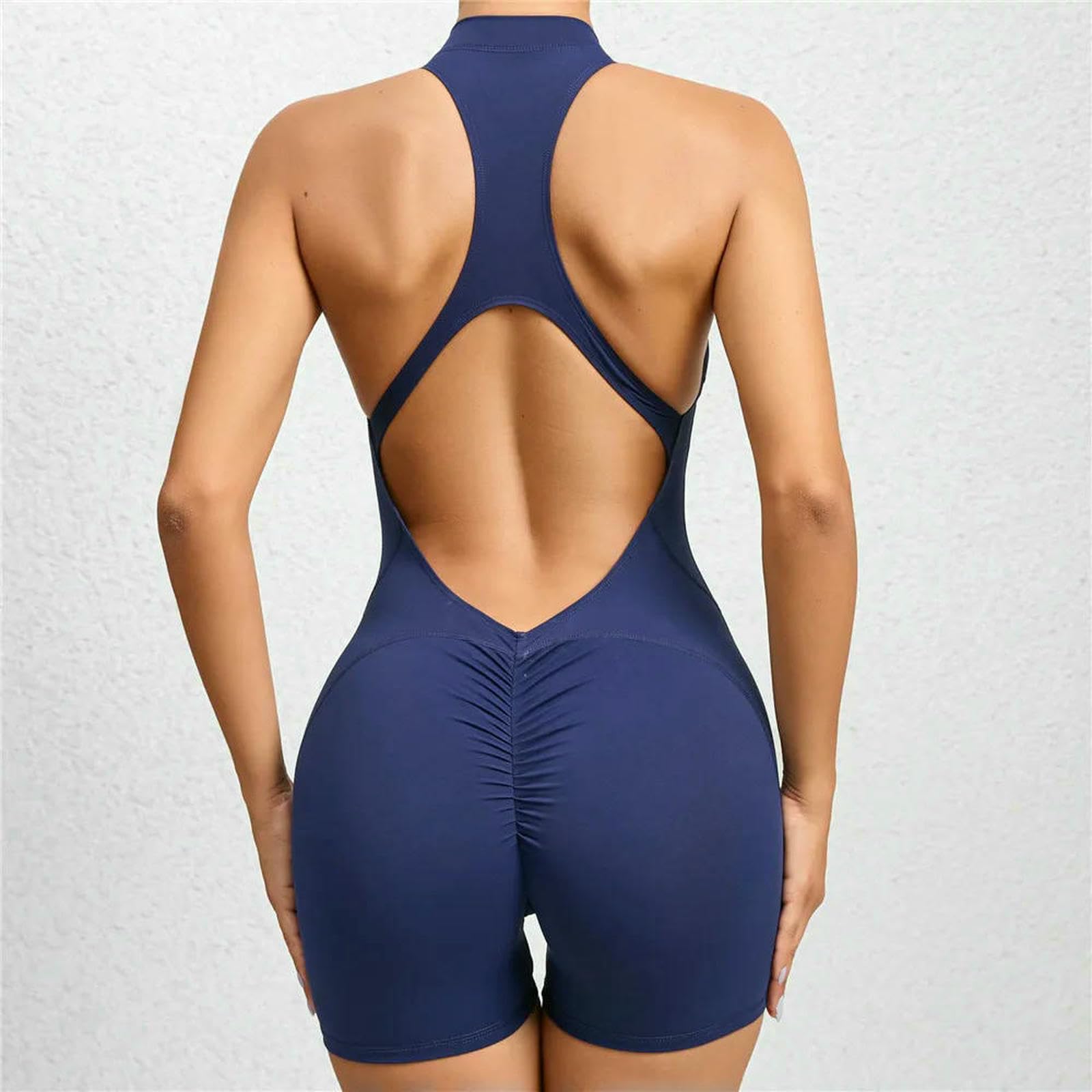 Pończochy Damskie Głębokie V Kobiety Joga Garnitur Jednoczęściowy Zestaw Trening Scrunch Legging Rompers Sport Siłownia Aktywne Ćwiczenia