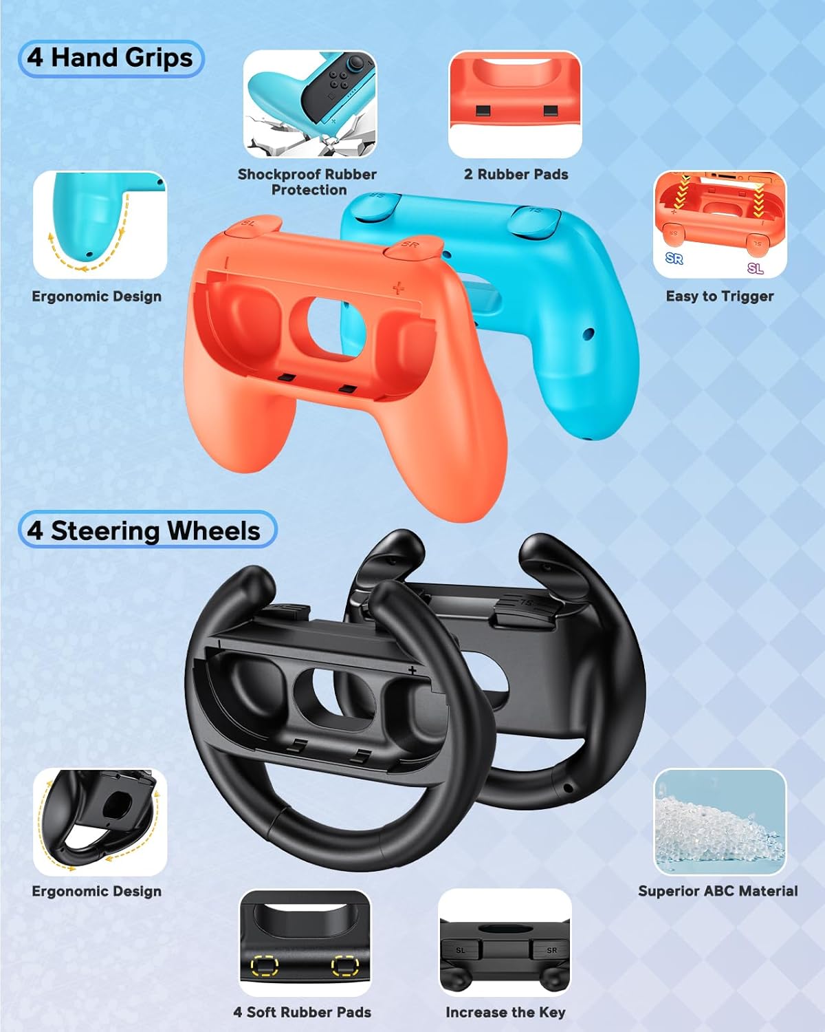 32-in-1 Accessories Bundle for Nintendo Switch 2,Family Games Kit: Carrying Case,Charging Dock for Joycon Switch 2 Controller,Tempered film,Steering Wheels,Grips,Protective Cover