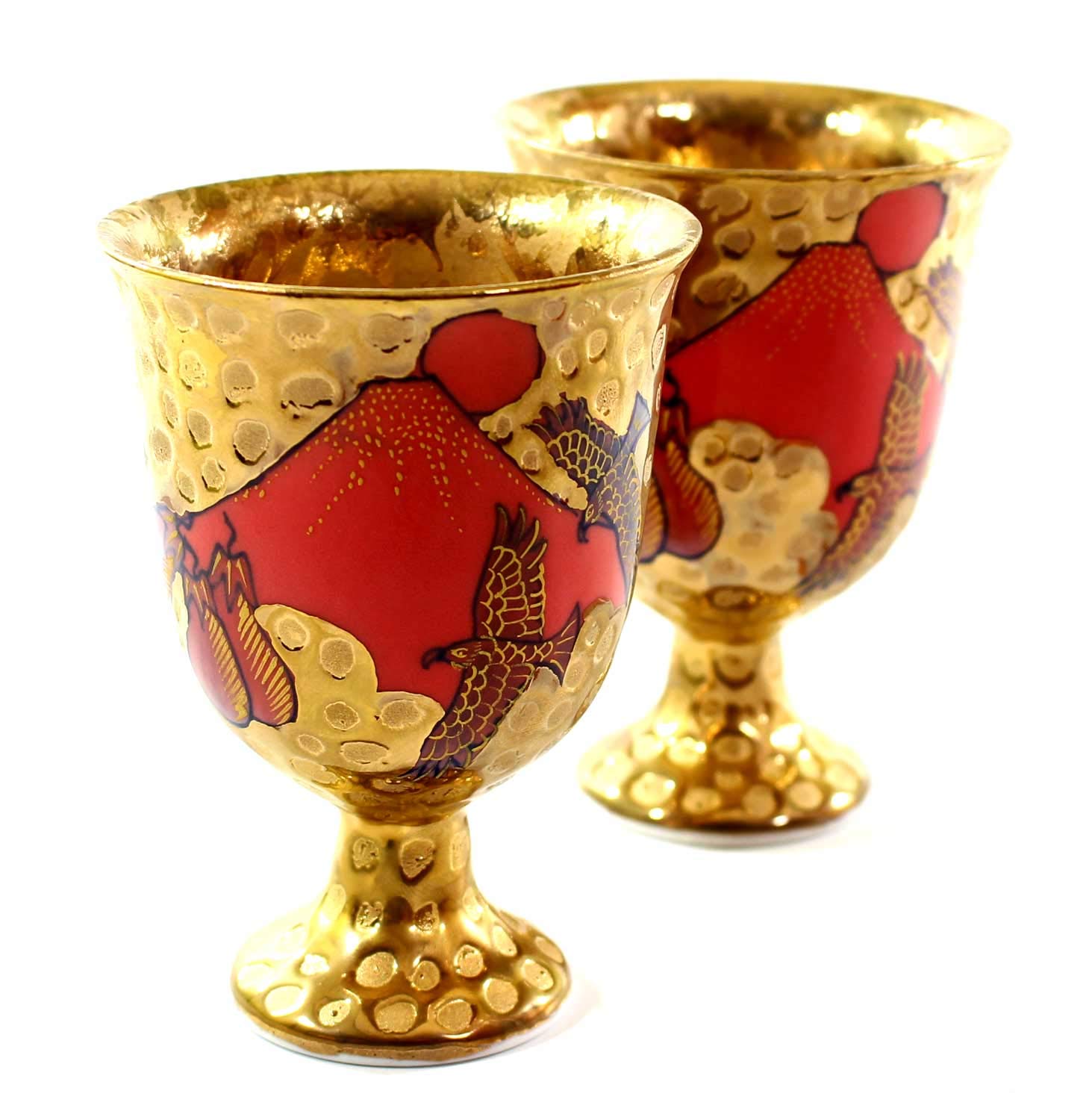 有田焼 陶器 ワインカップ 有田焼 | ワインカップ 大 | 染錦岩花鳥文 | 賞美堂