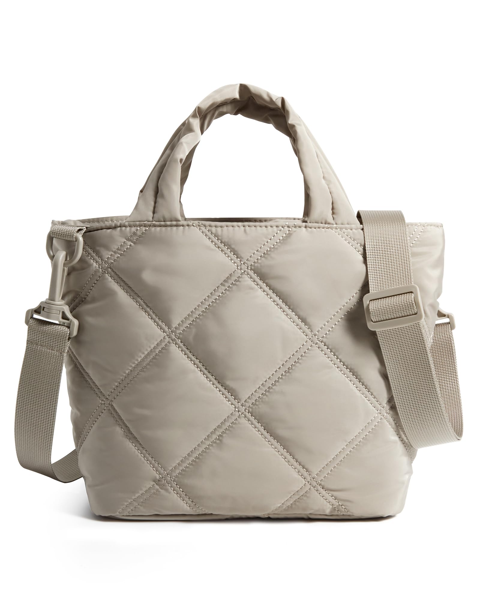 BAGSMART Crossbody Bags for Women, Quilted Grid Puffer Tote Handbag Shoulder Bag Small Purse