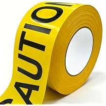 1 Roll Premium Yellow Caution Tape, Halloween Decoration Bright Color & Black Text Hazard Tape Ribbon, Readability Safety Warning Construction Tape Barrier for Outdoor Indoor Sport Event3IN x 1000FT