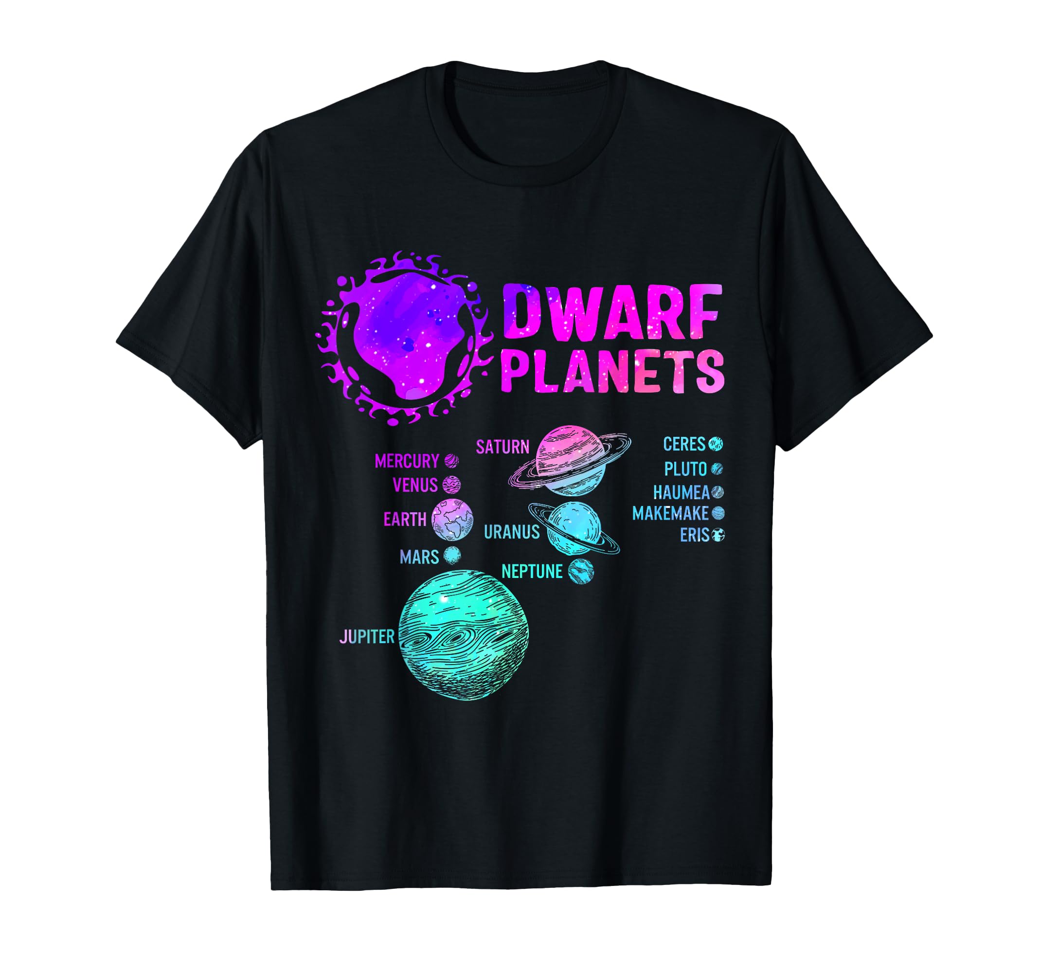 Dwarf Planets Science Space Solar Astronomy System Kids T-Shirt