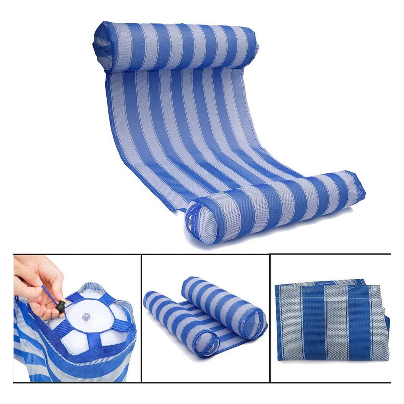 Hamac d'Eau Piscine Flottant Gonflable Hamac Flottant 132x70 cm Lit D'eau Paresseux Piscine Anneau de Natation Hamac D'eau Gonflable Flottant