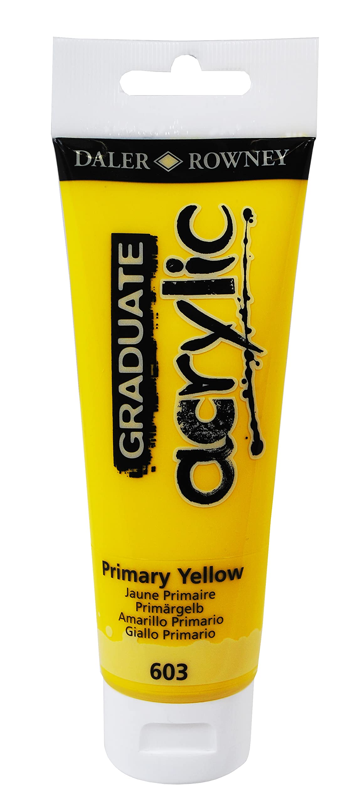 Daler-Rowney Graduate Acrylic Paint, Plastic Tube, 4oz - 120 ml, Primary Yellow
