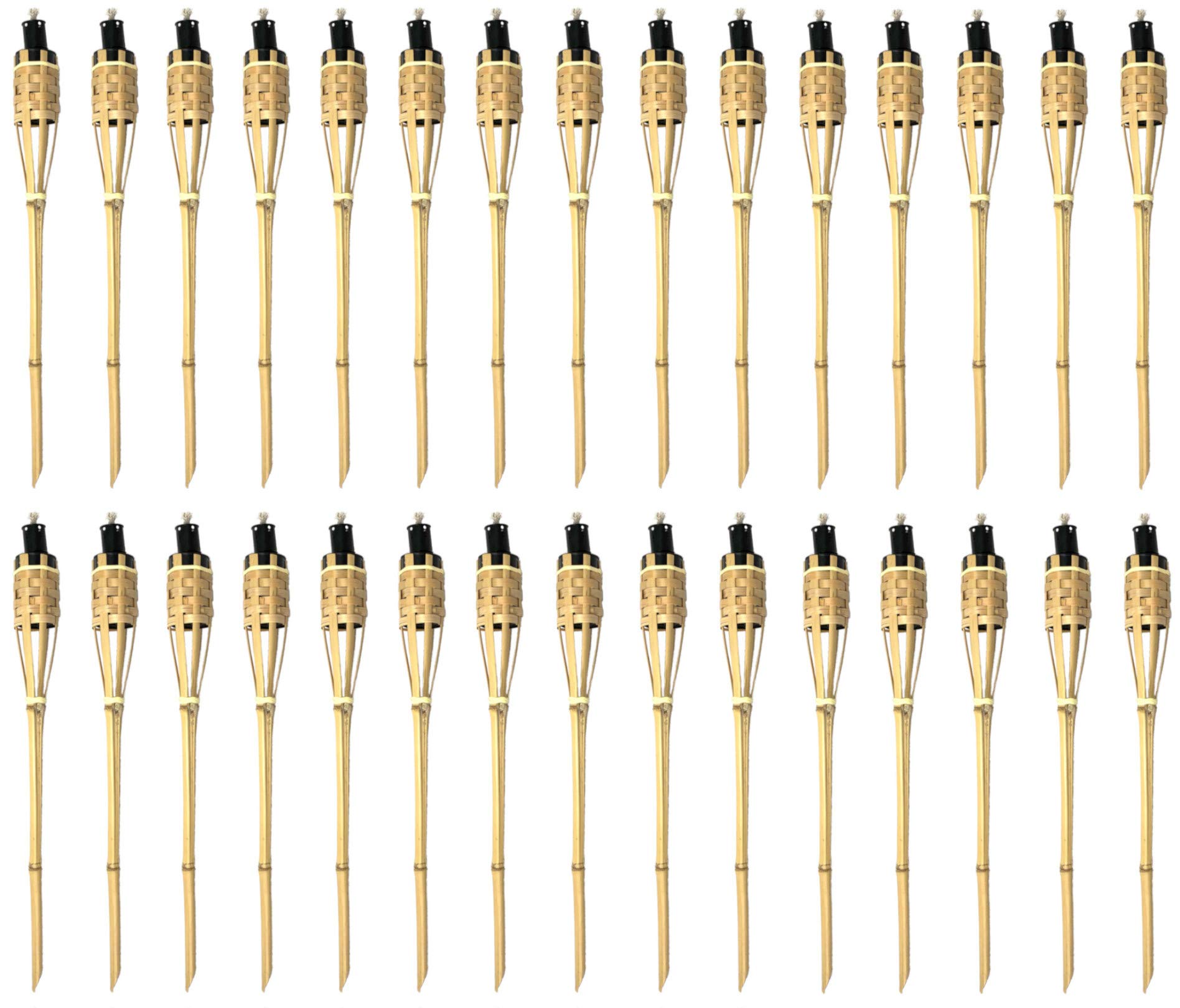 Moritz 30 Stück Bambusfackeln Fackel Deluxe 60 cm Natur Gartenfackel Ölfackeln Garten Deko Öllampe Wegleuchte