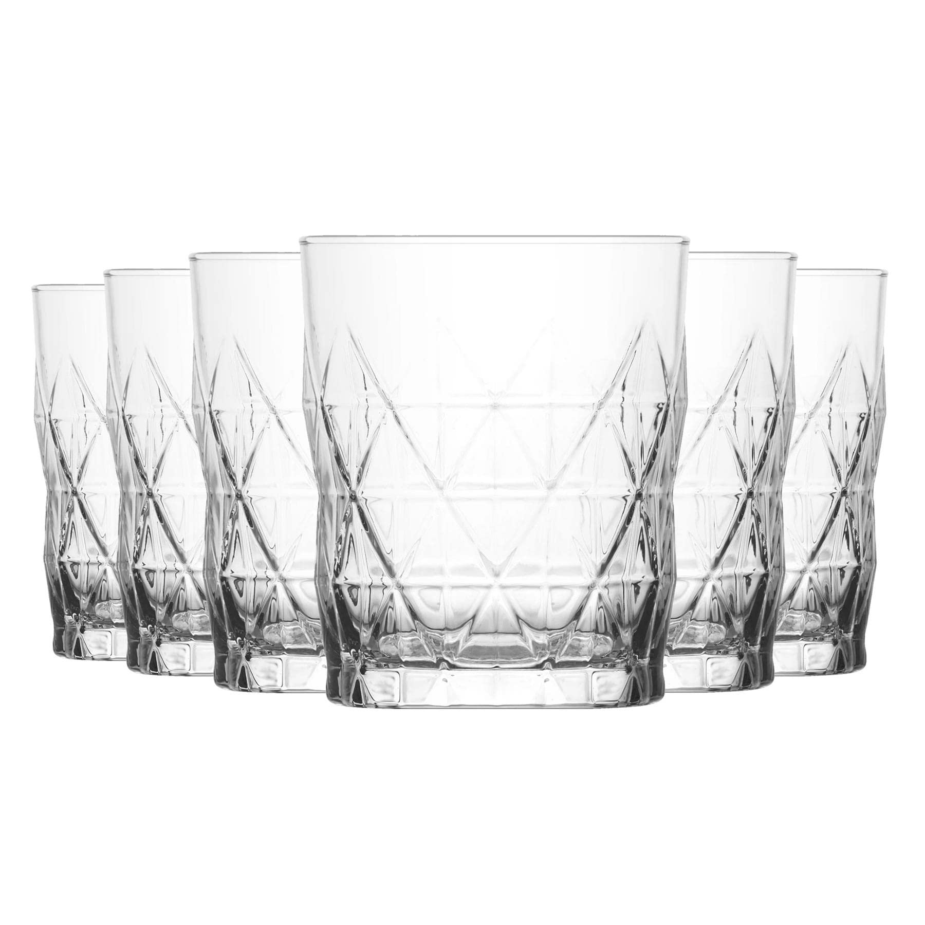 LAV 12x Clear 345ml Keops Whisky Glasses - Glass Water Wine Whiskey Gin Juice Cocktail Drinking Glassware Cup Set