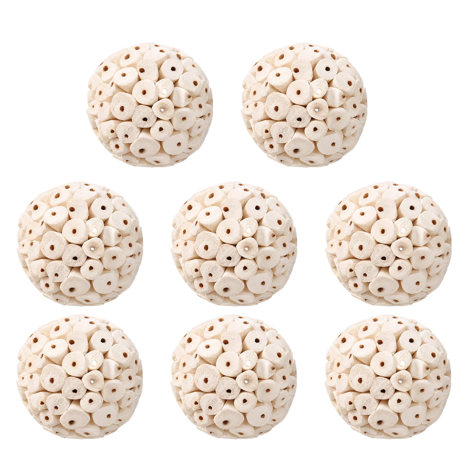 ZKFSIE Budgie Toys, 8-Piece Parrot Toys Set with Bare Balls, Bird Toys for Caged Birds, Natural Foraging Activity for Small Parrots, Cockatiel Toys and Budgies, 60mm Diameter