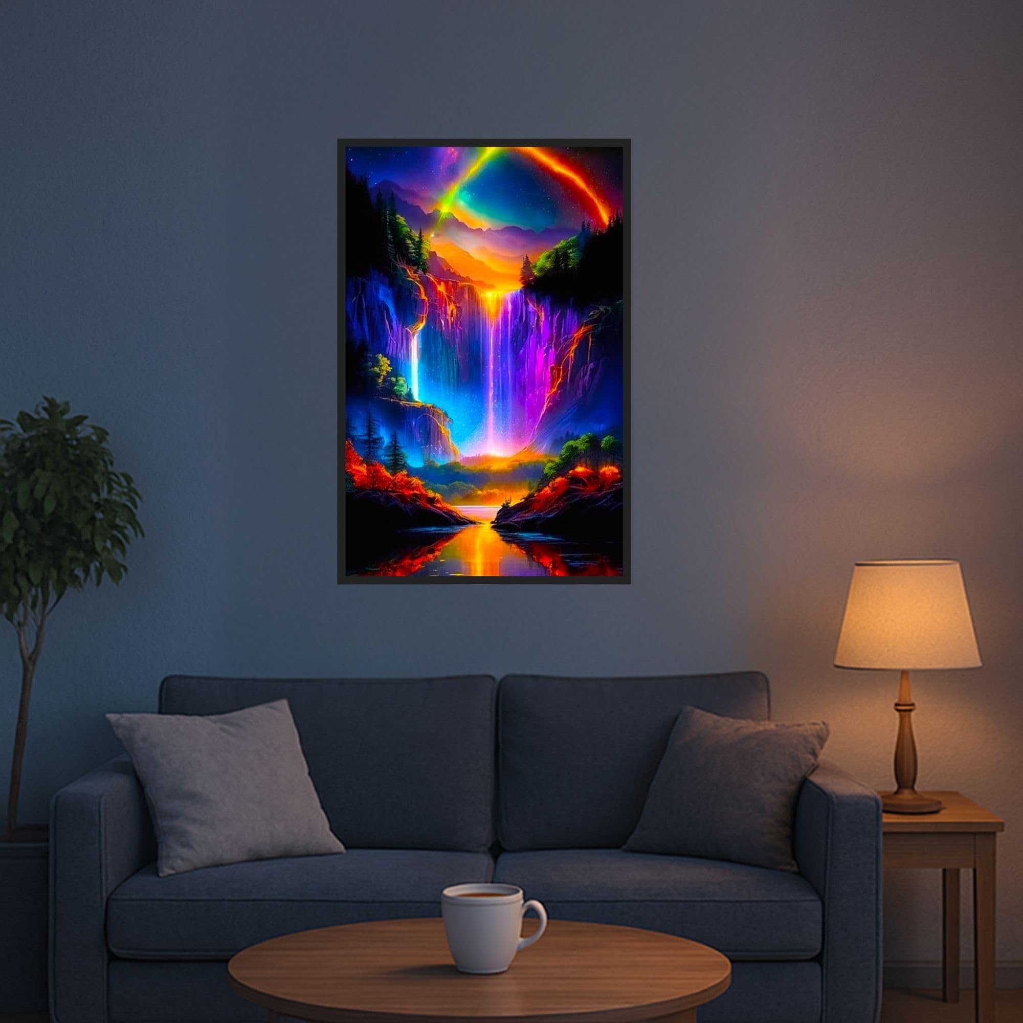 Picmondoo Peinture diamant - 50 x 75 cm - Avec pierres carrées en résine AB, strass et couleurs métalliques - Œuvre d'art de bricolage pour adultes et enfants