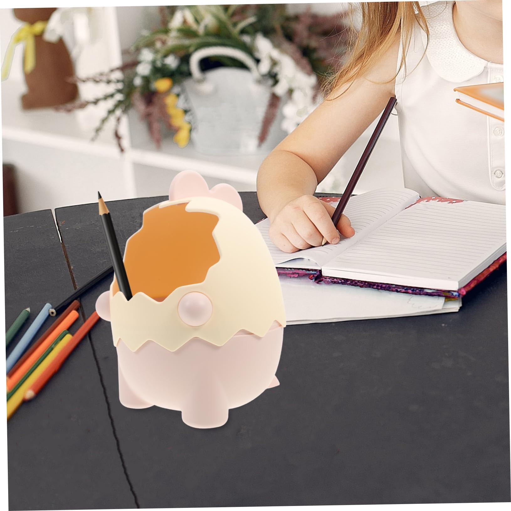 SHINEOFI 5 Pcs Dinosaure Coquille D'Oeuf Porte-Stylo Crayons Joli Support Bureau Porte-Stylo Organisateur Bureau Porte-Stylo En Plastique Pinceau De Maquillage Seau Porte-Stylo De Dessin