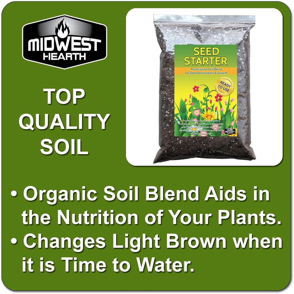 Seed Starter Natural Potting Soil Mix for Germination and Growth (Made in USA) (8 Dry Quarts)