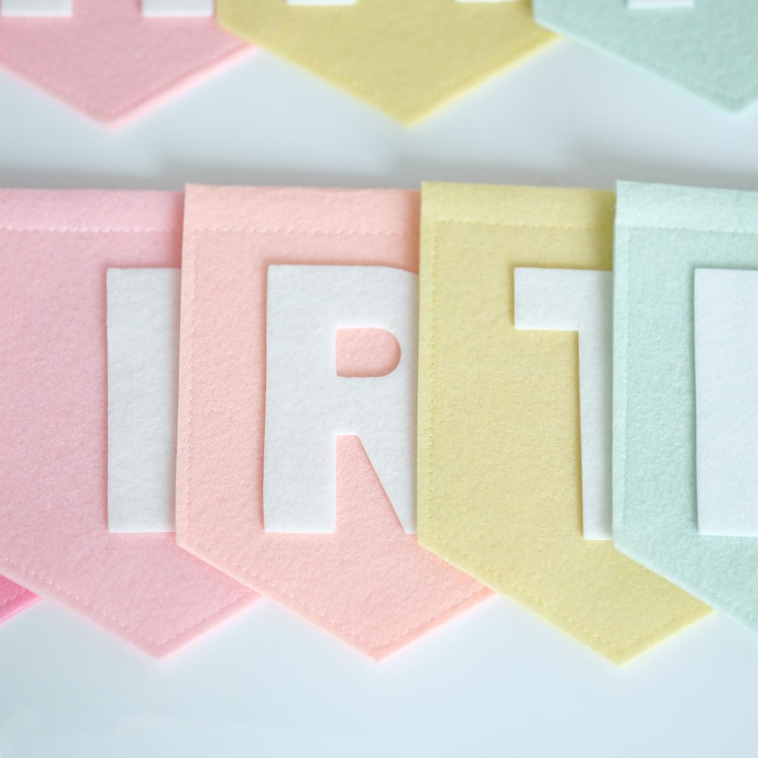 Felt Happy Birthday Banner Sign Pastel Birthday Decorations