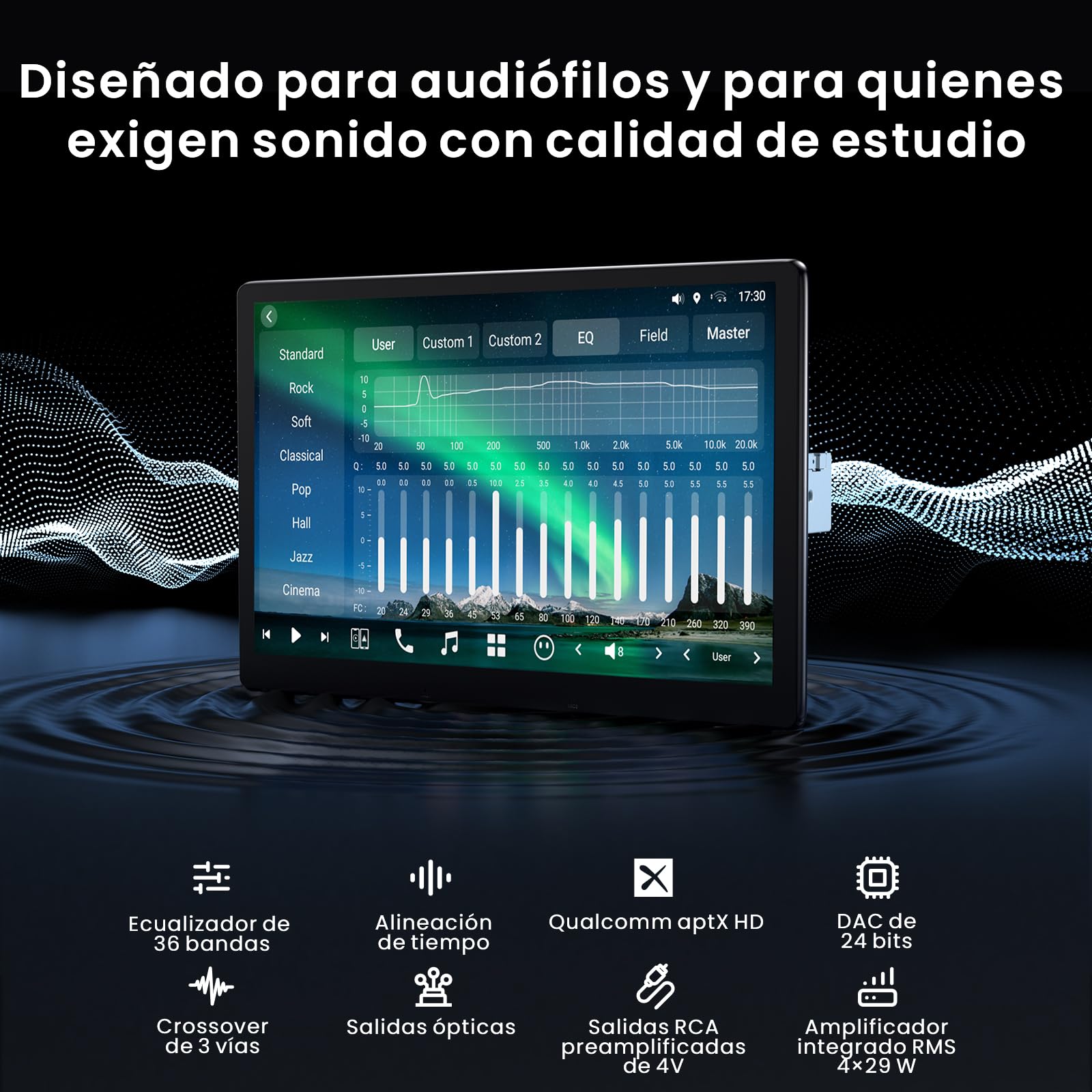 [12.95" QLED] Radio Android 1 DIN y 2 DIN, Agente de IA & Visión IA, Pantalla Flotante Coche, Alerta Golden Hour, 8G+128G, 4G LTE, CP y AA Inalámbricos, Salida óptica S/PDIF & Entrada HDMI, X10G129E