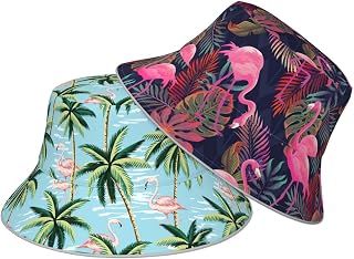 Garlaibi Reversible Double-Sided Fisherman Bucket Hat for Men Women - UV Protection Packable Sun Hat for Fishing Hiking Beach