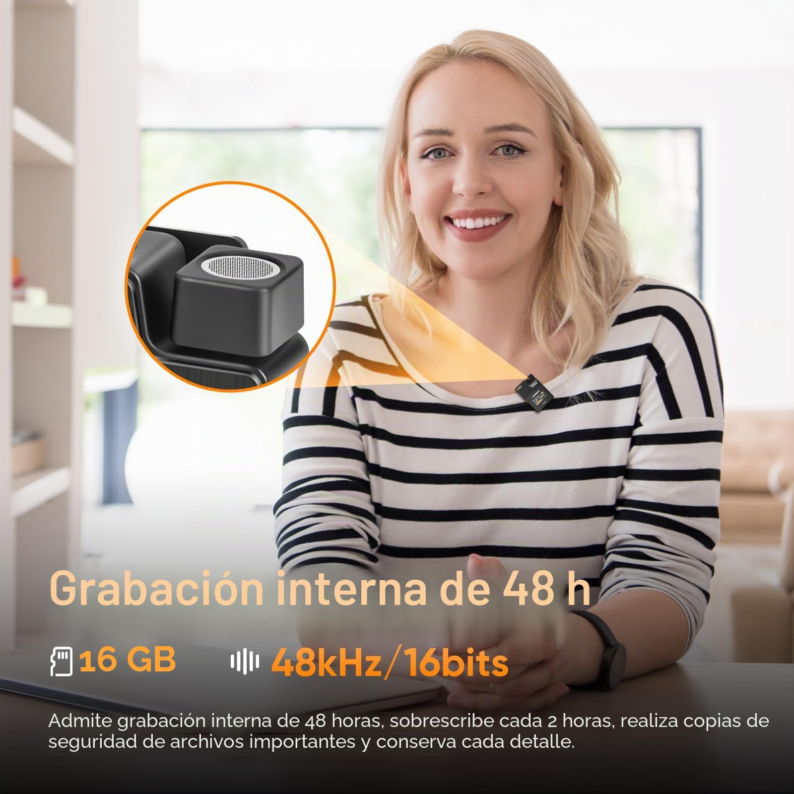Micrófono Lavalier inalámbrico, Comica BOOMX-D2 Pro, micrófono inalámbrico 2.4G con Almacenamiento 8G, micrófono Lavalier para cámara, teléfono Inteligente, computadora portátil.