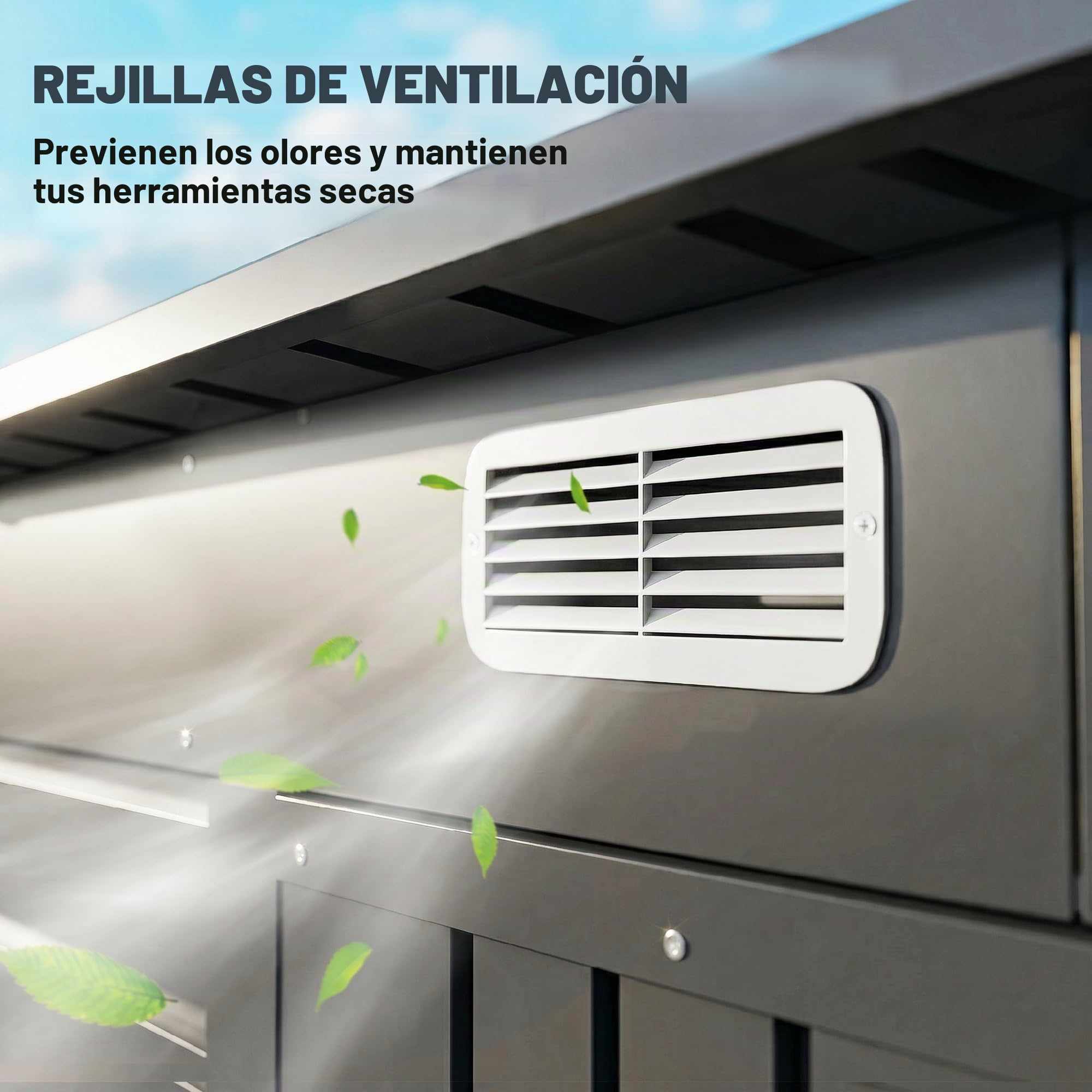 Outsunny Caseta de jardín de Metal 2,3 m² caseta de jardín 191 x 130 x 166,5 caseta de Herramientas con Guantes, Puerta con Cerradura y 2 Rejillas de ventilación - Gris