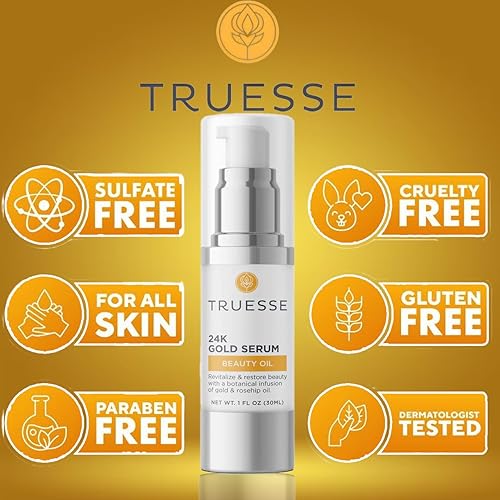 Miniatura 7 de TRUESSE Suero de oro de 24 quilates, suero antienvejecimiento, suero facial para mujer, aceite ayurvédico para arrugas, 1 onza líquida
