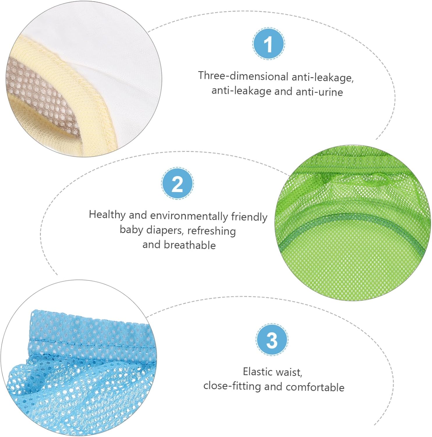 3pcs Underwear Seamless Boy Girl Potty Training Pants Breathable Cotton Elastic Waistband Portable Boy Girl Potty for Newborn Assorted Color
