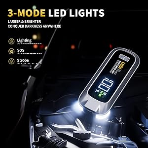 UIBI S600 Jump Starter 5000A, 26800mAh Car Battery Jumper Starter Portable with PD65W Fast Charge, LCD Display, 2 LED Lights, 12V Portable Car Jumper Battery Booster Pack for 10L Gas 10L Diesel Engine