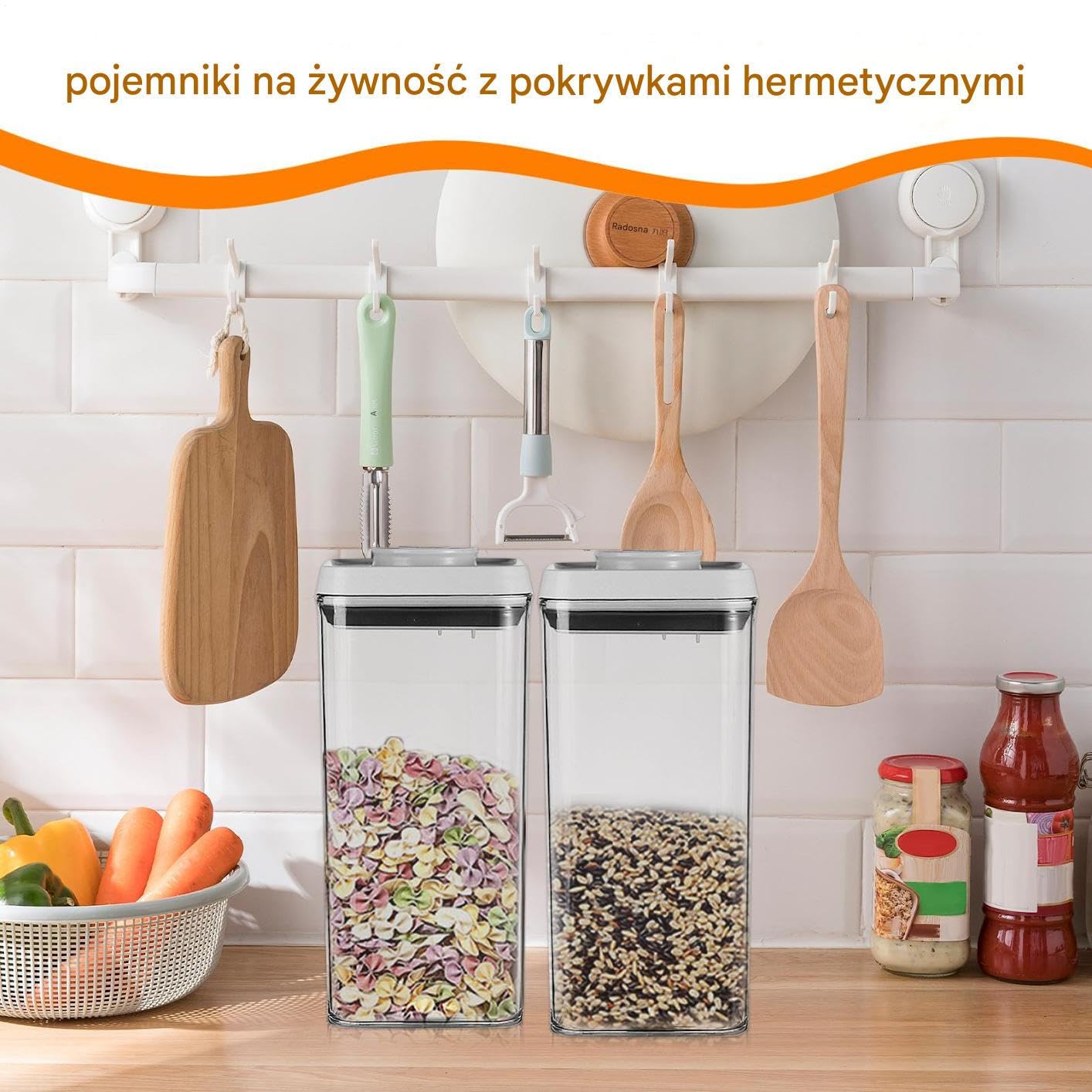 Pojemniki Do Przechowywania Płatków,Słoik Do Przechowywania Ziaren z Pokrywką | Szczelny Szklany Słoik Na Ryż Suszone Owoce Ziarna Kawa Karma Dla Zwierząt Przyprawy Domowego Wypieku Kuchni