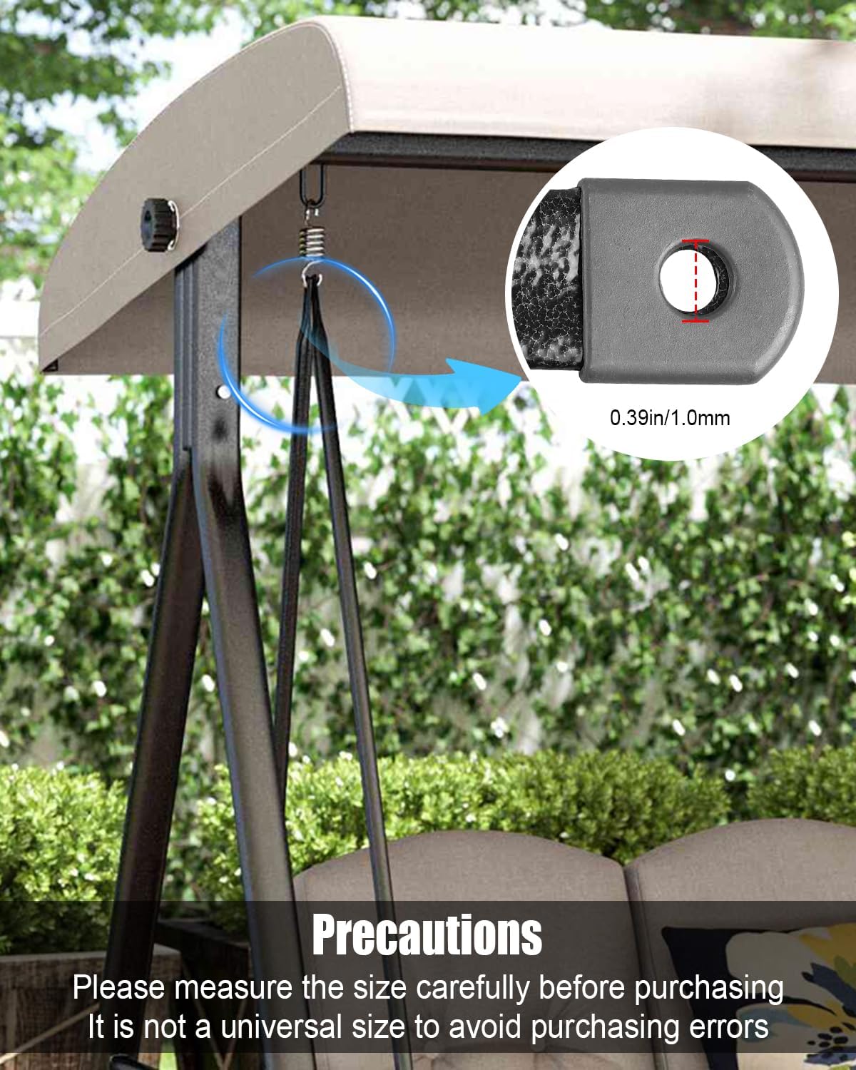 33.5"/85cm Garden Swing Replacement Bars for Safely Hanging Swing Seat to Frame, Bronze Metal Round Rods, 2Pcs