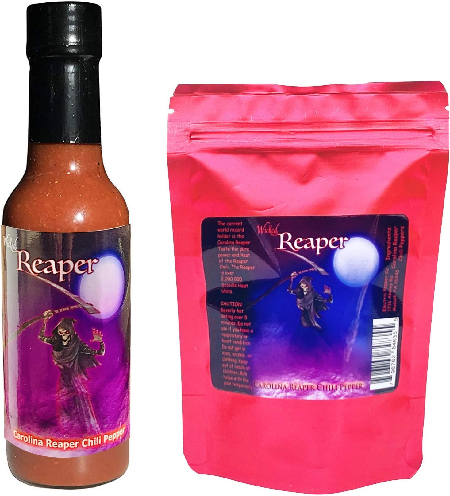 Wicked Reaper Carolina Reaper Hot Sauce + Whole Dried Reaper Peppers Gift Set