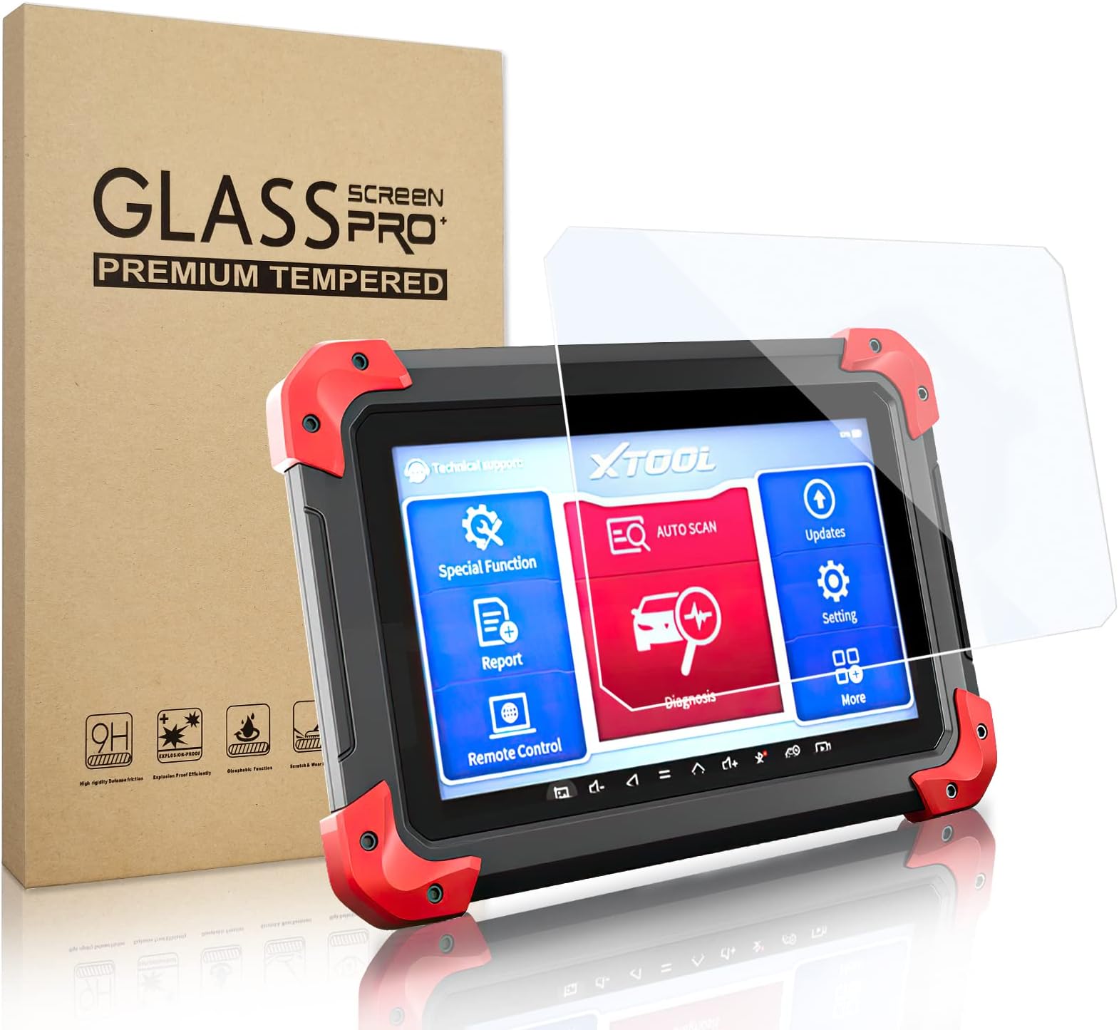 7 Inches Tempered Glass Screen Protector for XTOOL D7/X100 PAD PLUS, Protective Film Replacement for XTOOL D7/X100 PAD PLUS