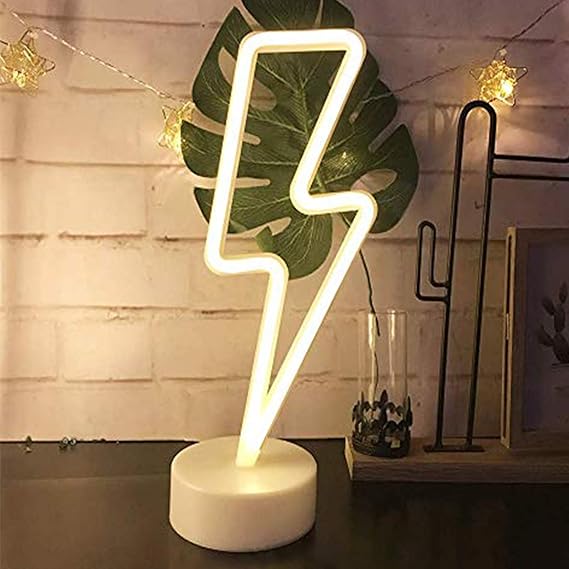 Warm White Lightning Neon Light Signs LED Neon Signs Lamps Lightning