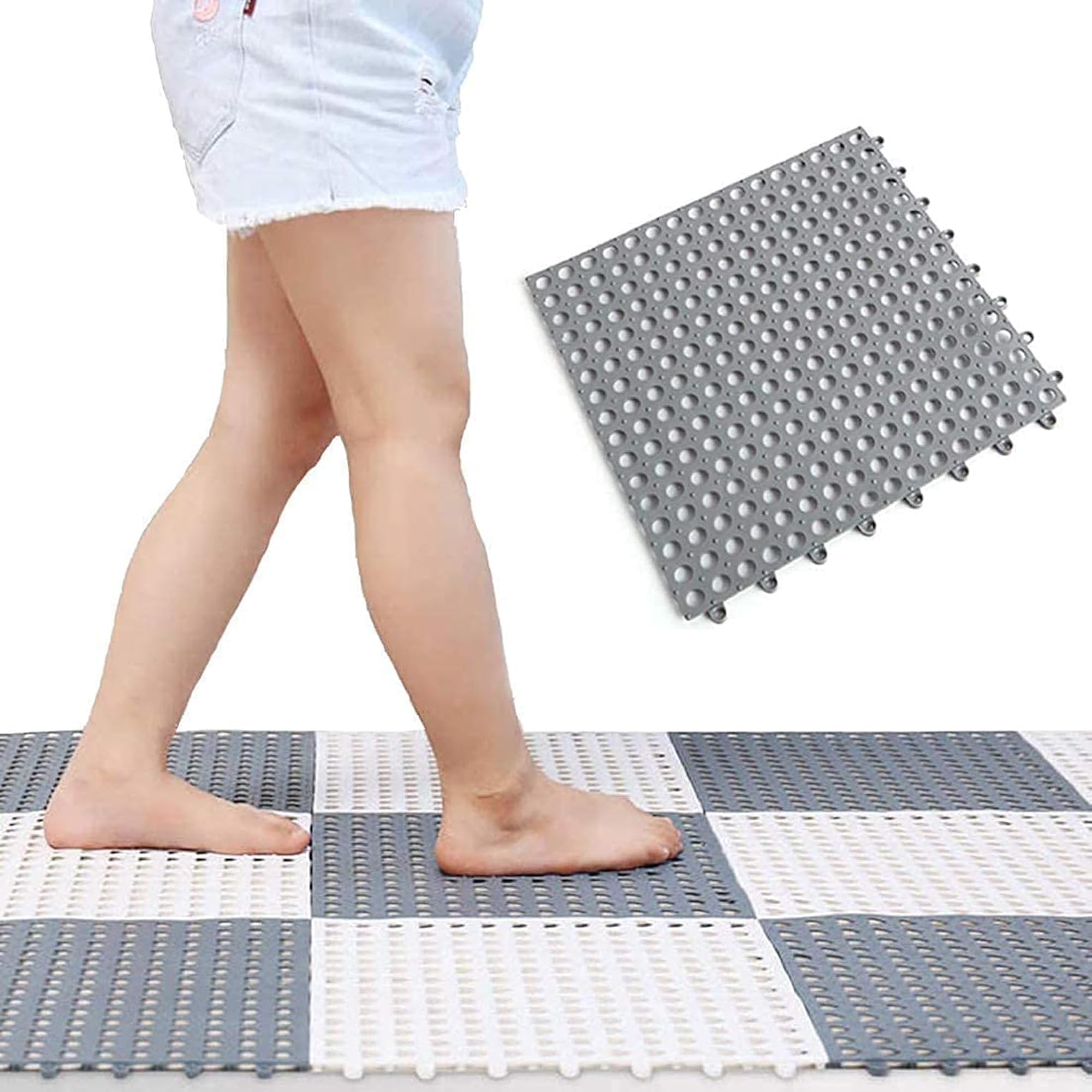 Interlocking Non Slip Drainage Floor Tiles Bath Mat
