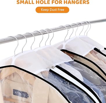 4 Pack Clear Garment Bags 40