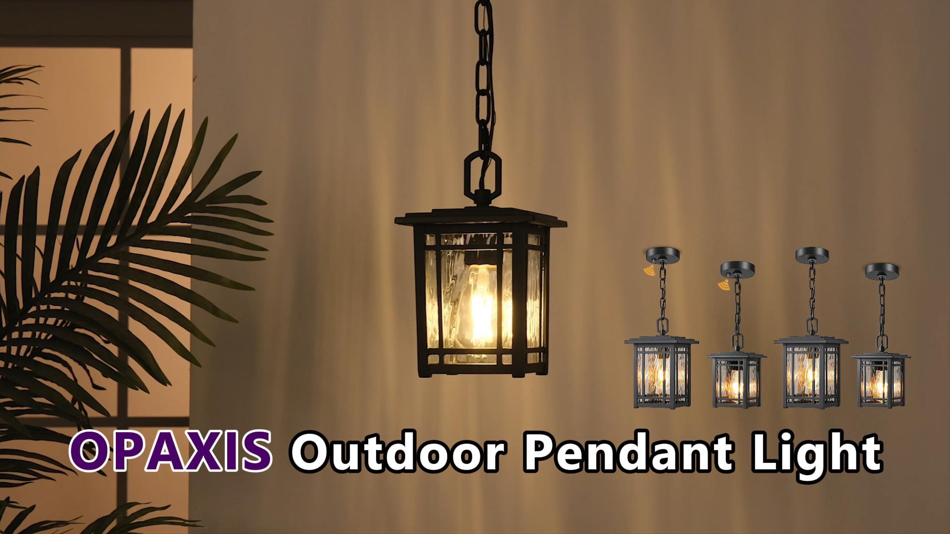 Image of Modern Hanging Light Fixtures, Oil Rubbed Bronze Outdoor Pendant Lights for Porch, Anti-Rust Hanging Porch Lantern with Adjustable Chain, Outside Chandelier Light for Gazebo, Eaves, Entrance