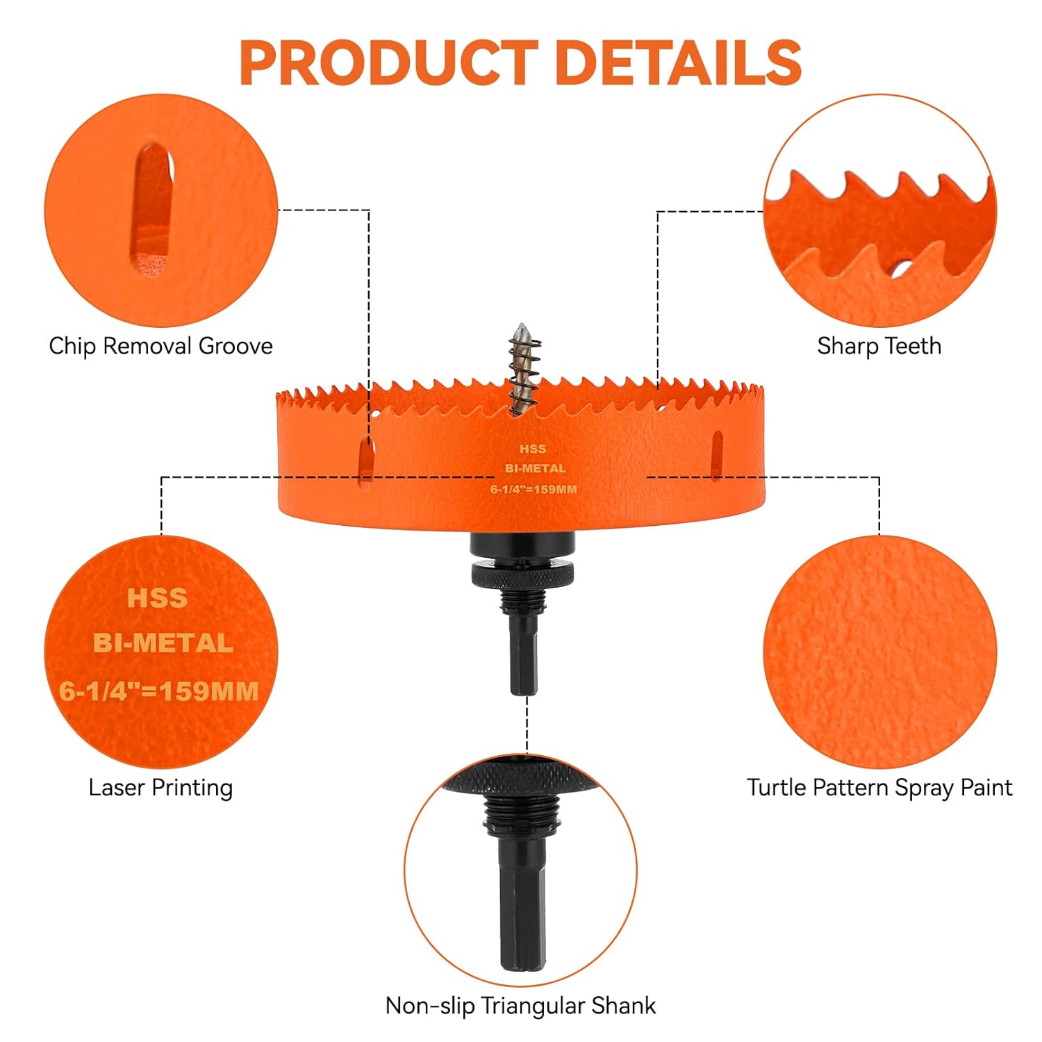 6.25 Inch 4.25 Inch Hole Saw for Recessed Lights, 6 1/4 & 4 1/4 Hole Saw with Dust Bowl Catcher for 6 Inch Led Recessed Lighting 4 Inch, Bi-Metal Wood Drywall Hole Cutter