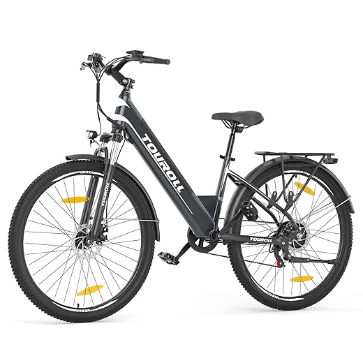 Touroll J1/J1 St Electric Bike, 27.5" Adult Electric Bike, Trekking Bike with 250W Motor, 15.6Ah Battery, 100km Range, E-Bike, Urban Electric Bike