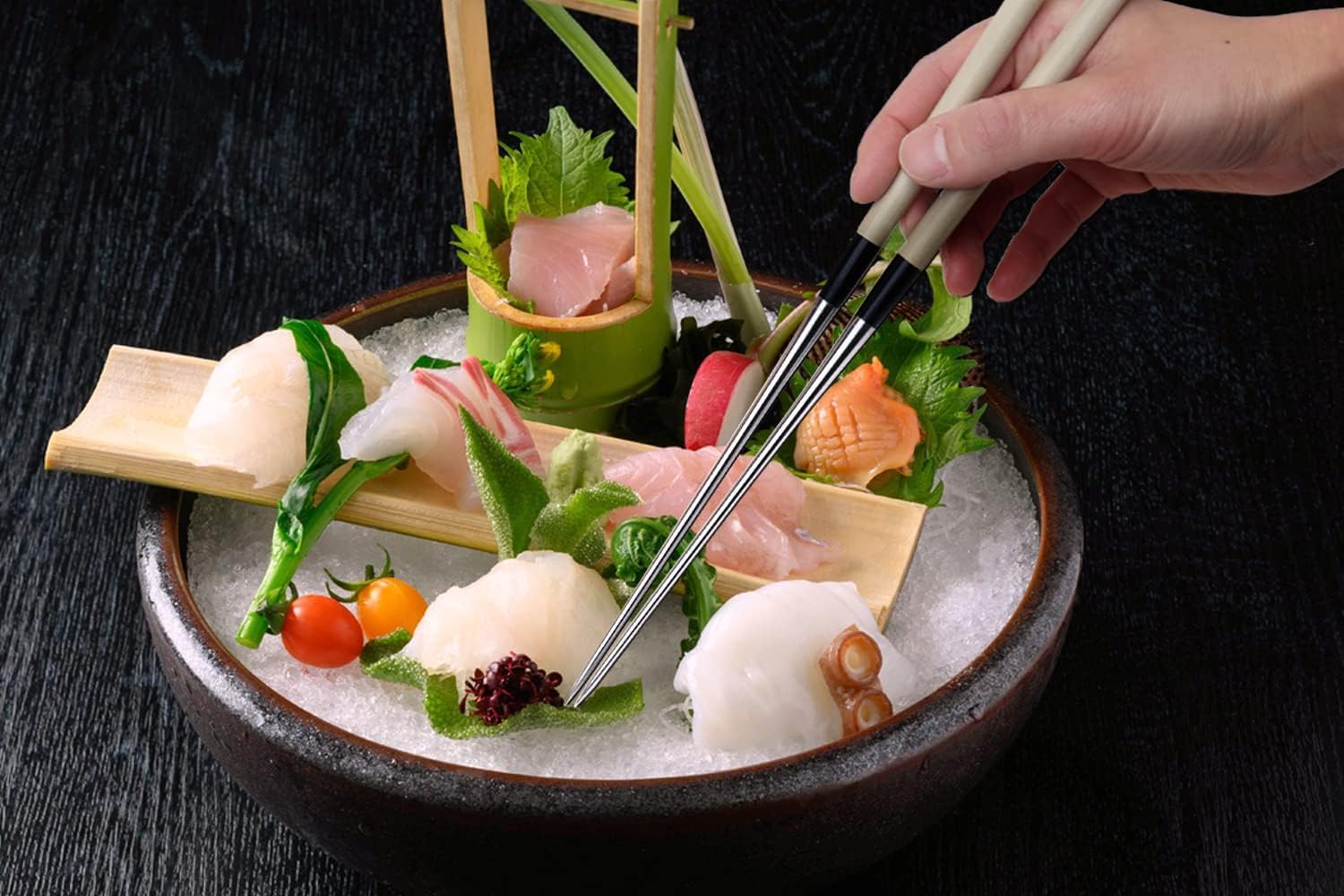 Yoshihiro Moribashi baguettes à Sushi japonais traditionnel Garnissage en plaqué-Pince Chef Magnolia poignée 7 l (180 mm