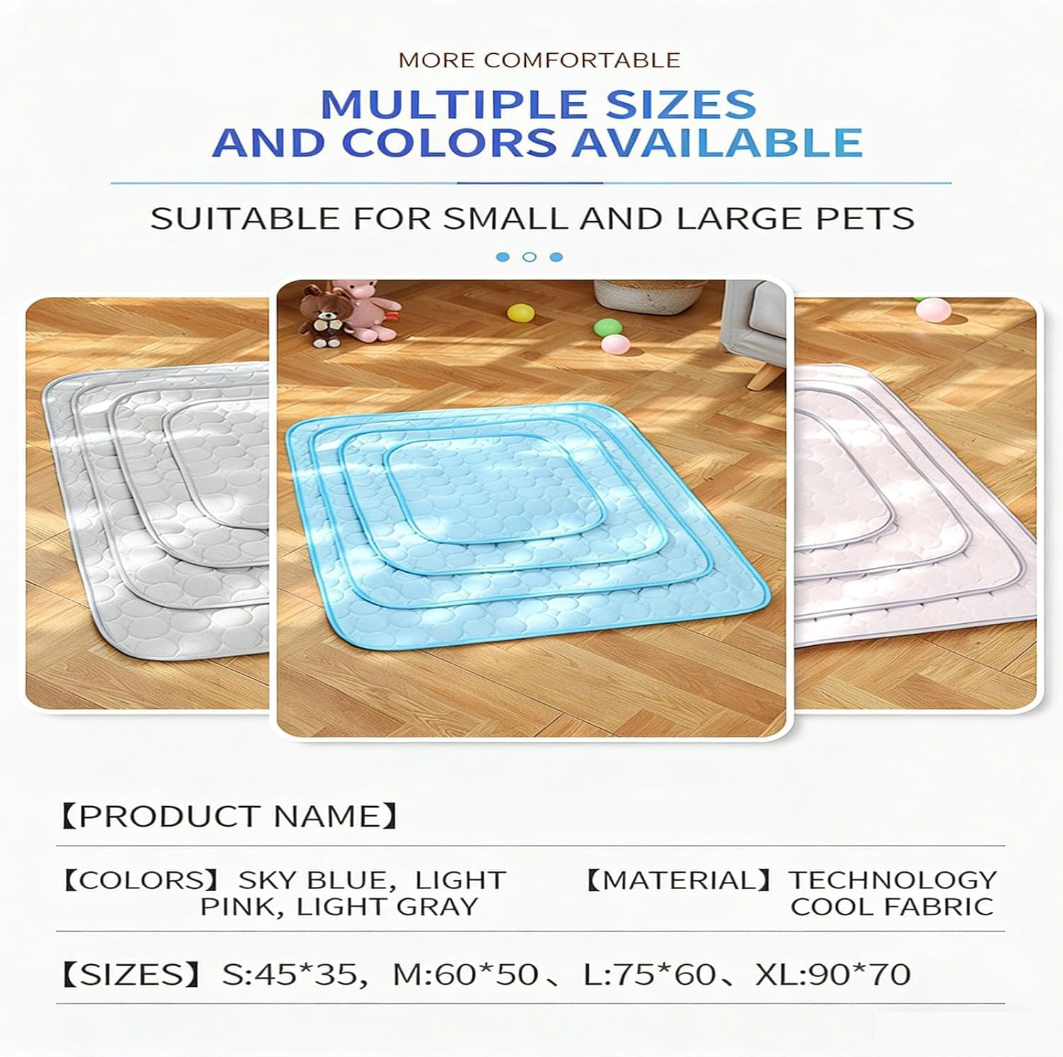 Alfombrilla de refrigeración para perros, portátil, lavable, con diseño antideslizante, alfombrilla de refrigeración transpirable para uso en interiores y exteriores, ideal para cama de gato de verano