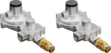 CALPOSE 2 Stage Propane Regulator with POL, Propane Tank Regulator for RV, Vans, Trailers, Campers, 100lb Tank, ASME Tank, Generators Pack of 2