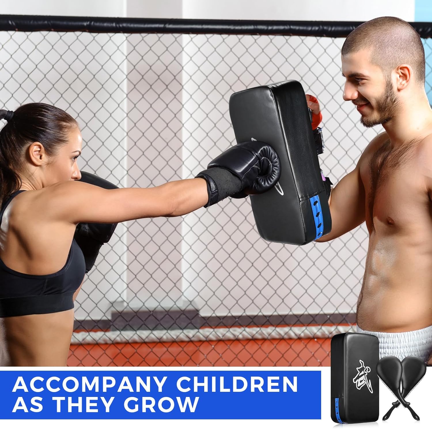 Poen 3 Pcs Taekwondo Kick Pads Muay Thai MMA Karate Sparring Gear Martial Arts Kickboxing Training Pads Punching Striking Target Equipment PU Leather Paddles Strike Curved Kick Shield