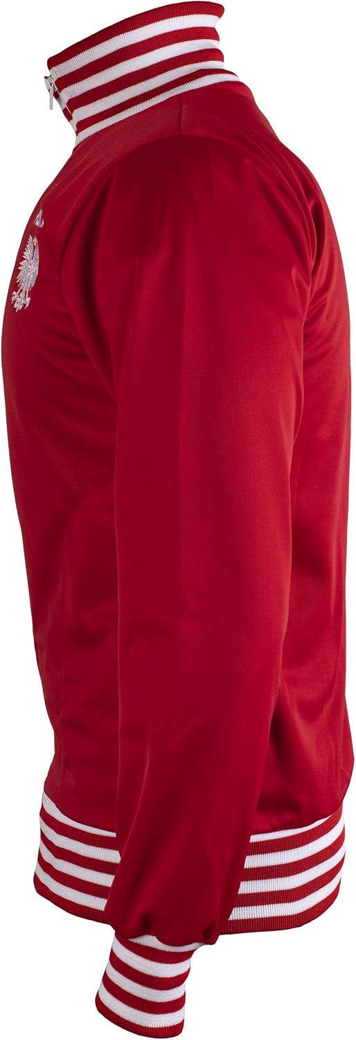 Poland/Polska Jacket Retro Football Tracksuit Zipped Jacket Men Top - XS Red